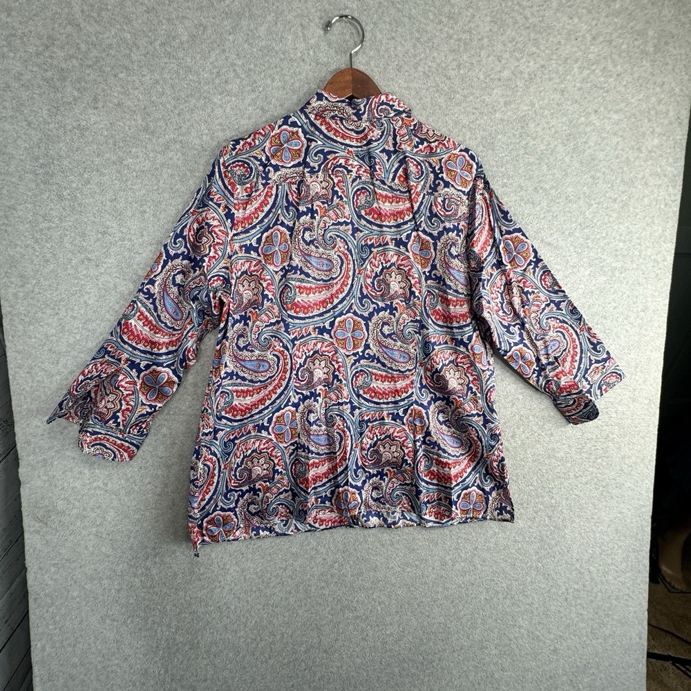 Lauren Ralph Lauren LRL Womens 1XL Colorful Paisley Cotton Button Up Shirt Top - Picture 12 of 16
